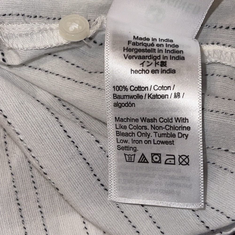 J. Crew Peasant Tulip Cuff Tie Waist Button down Blouse Sz. L - Picture 13 of 16